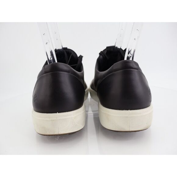 ECCO Men's Soft 7 City Sneaker Mens Size 47 13 Black Leather Lace Up Shoes - Picture 5 of 13